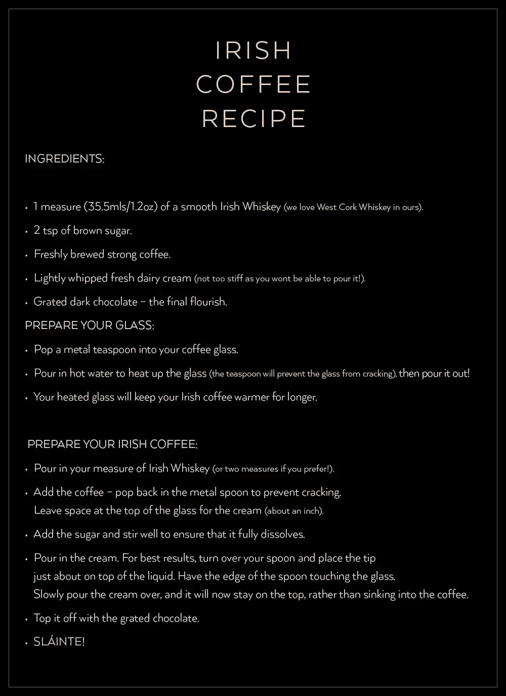 Blarney Irish Coffee Glasses Set of Four