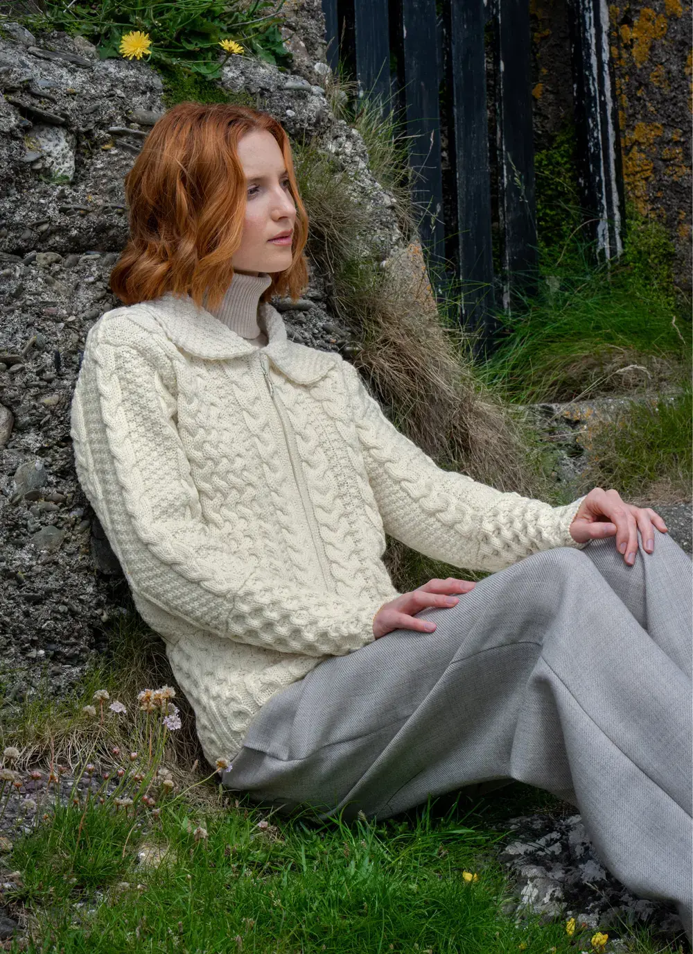 Grace Full Zip Aran Cardigan