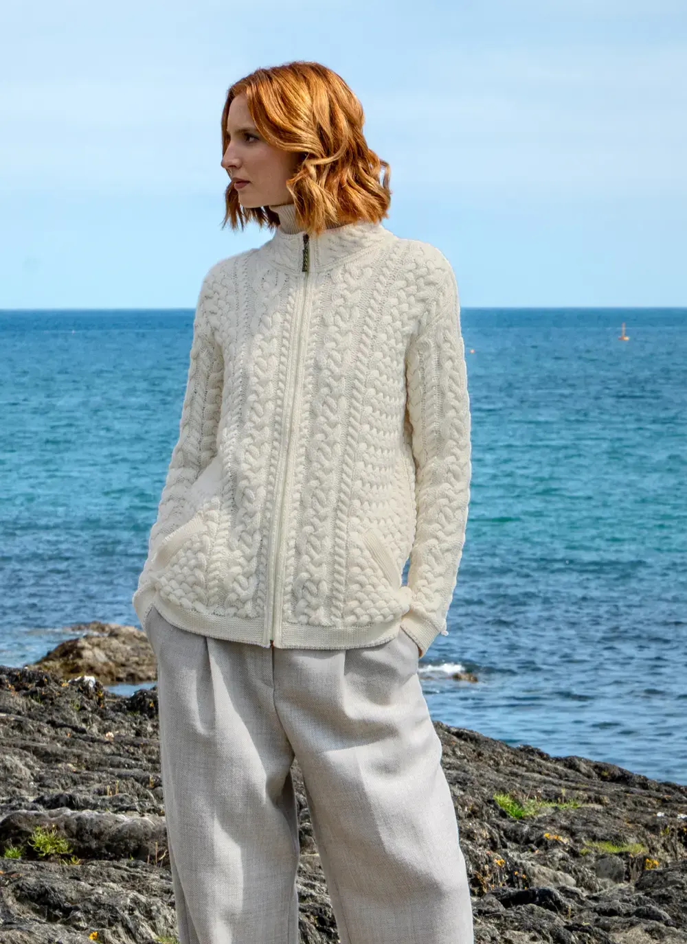 Clodagh Zip Aran Cardigan