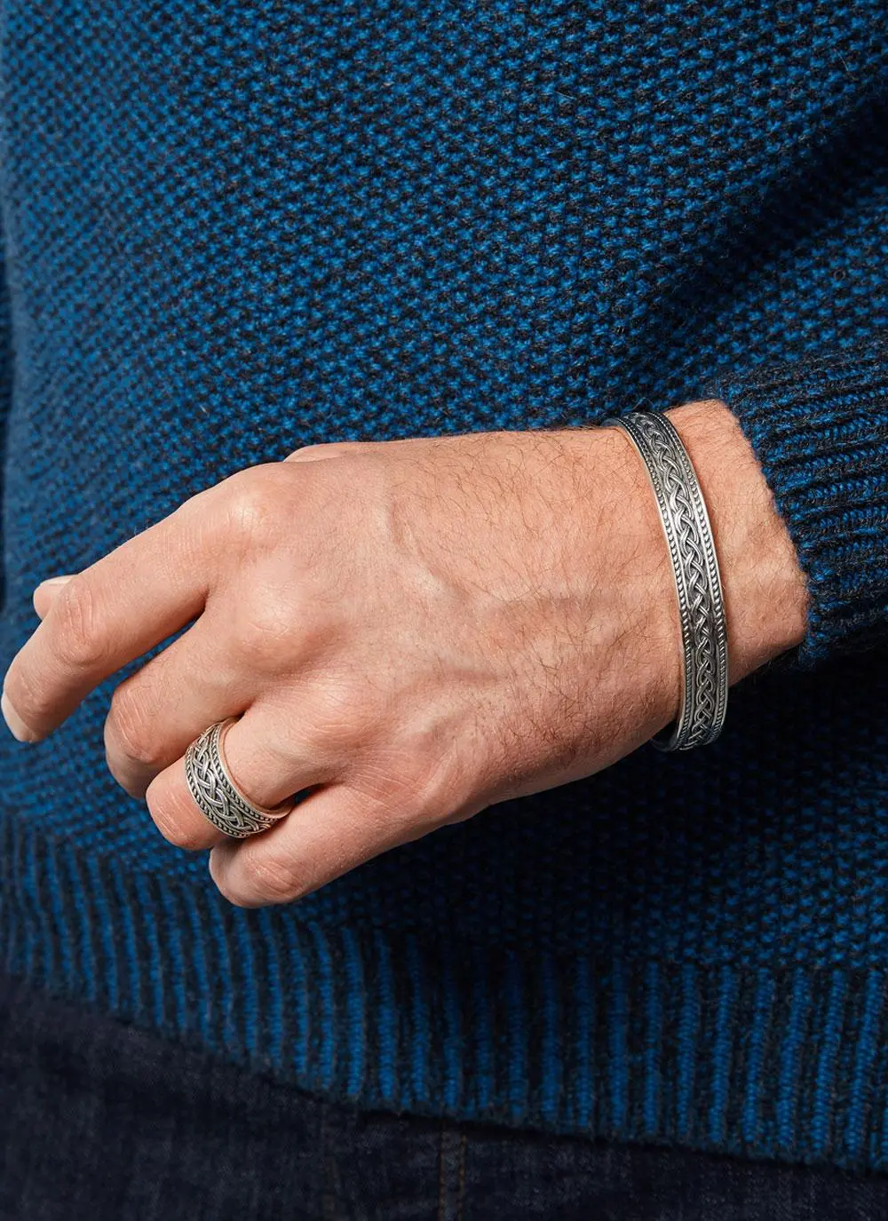 Gents Sterling Silver Celtic Knot Band