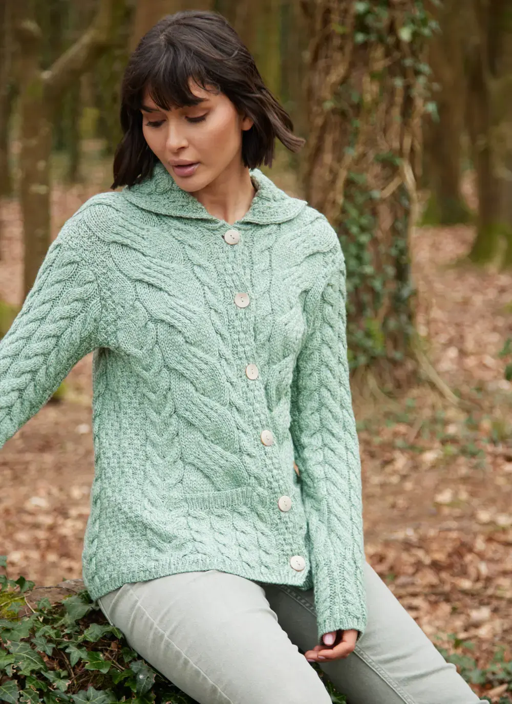 Supersoft Merino Wool Cable Cardigan