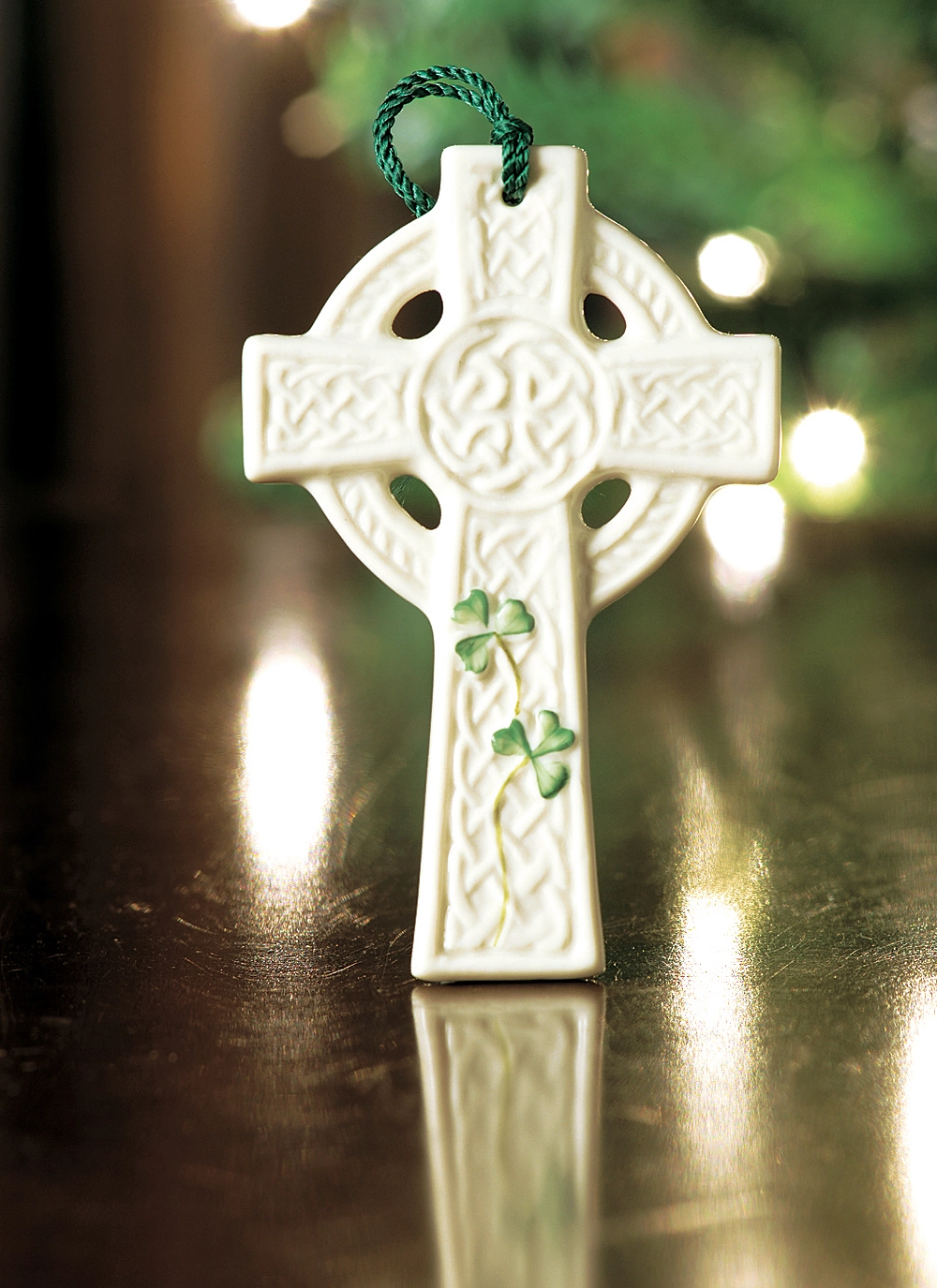 Belleek St. Kieran's Celtic Cross Decoration