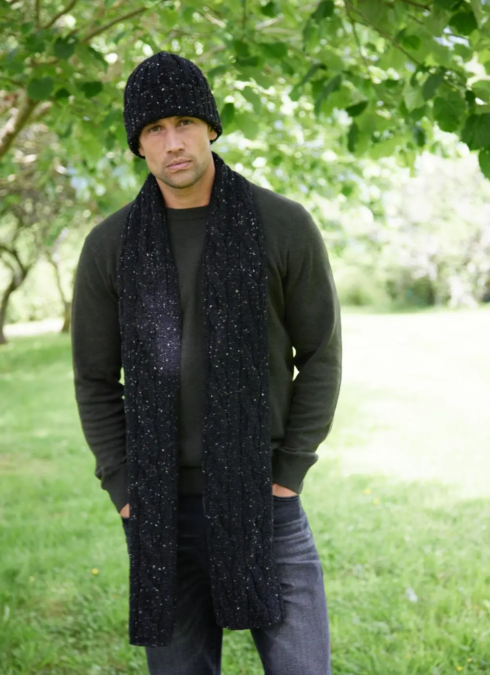 Fisherman Donegal Fleck Cable Scarf