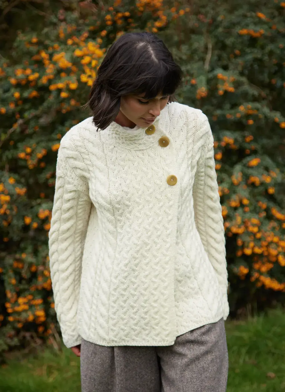 Supersoft Merino Wool Button Neck Cardigan