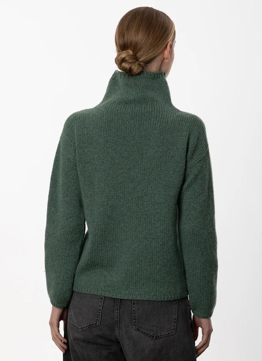 Fisherman Funnel Neck Slouchy Sweater