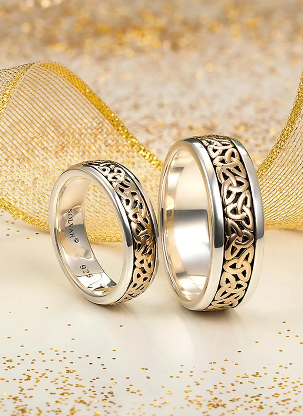 10ct Gold & Sterling Silver Ladies Trinity Knot Ring