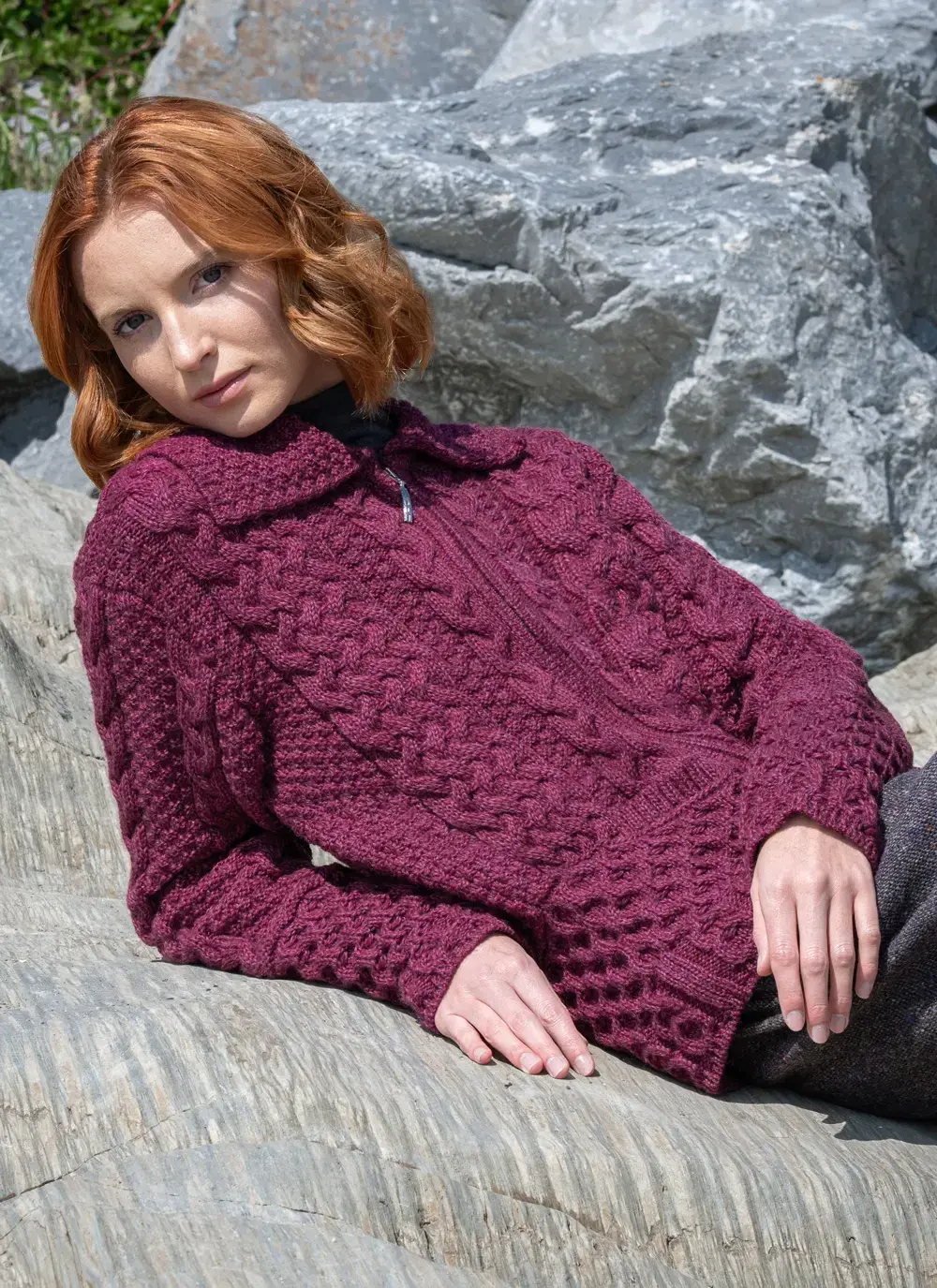 Grace Full Zip Aran Cardigan