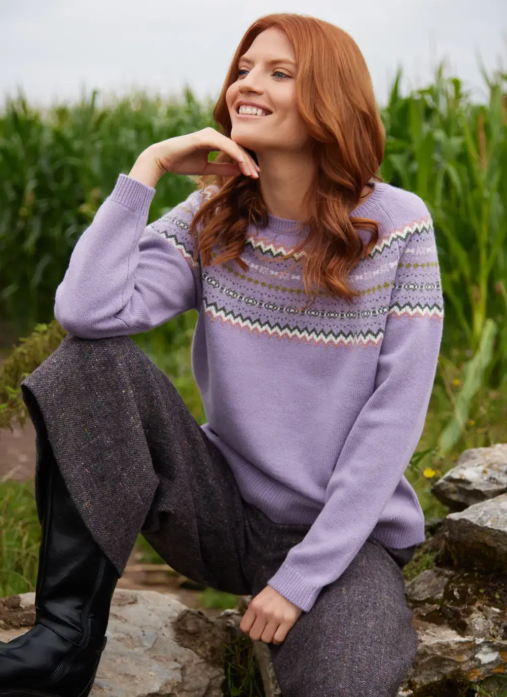 Holly Merino Fairisle Crew Neck Sweater