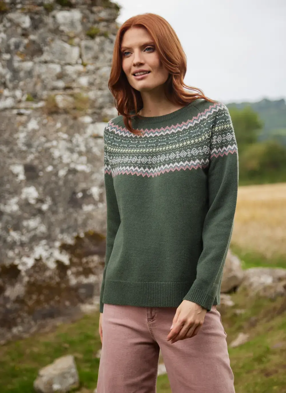 Holly Merino Fairisle Crew Neck Sweater