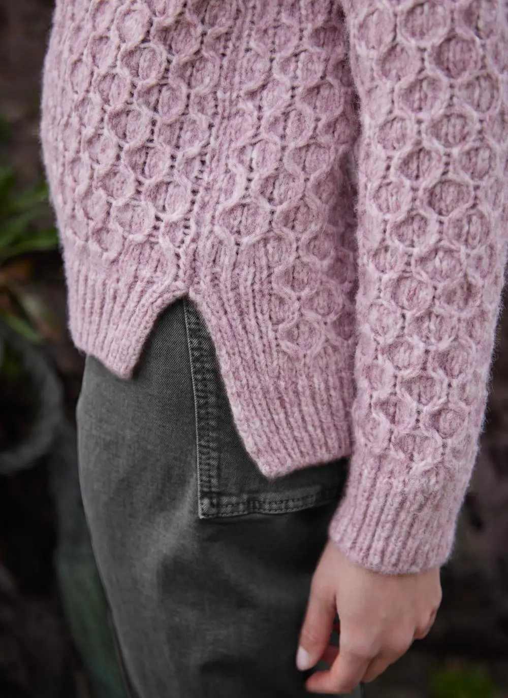 Fisherman Alpaca Honeycomb Stitch Sweater