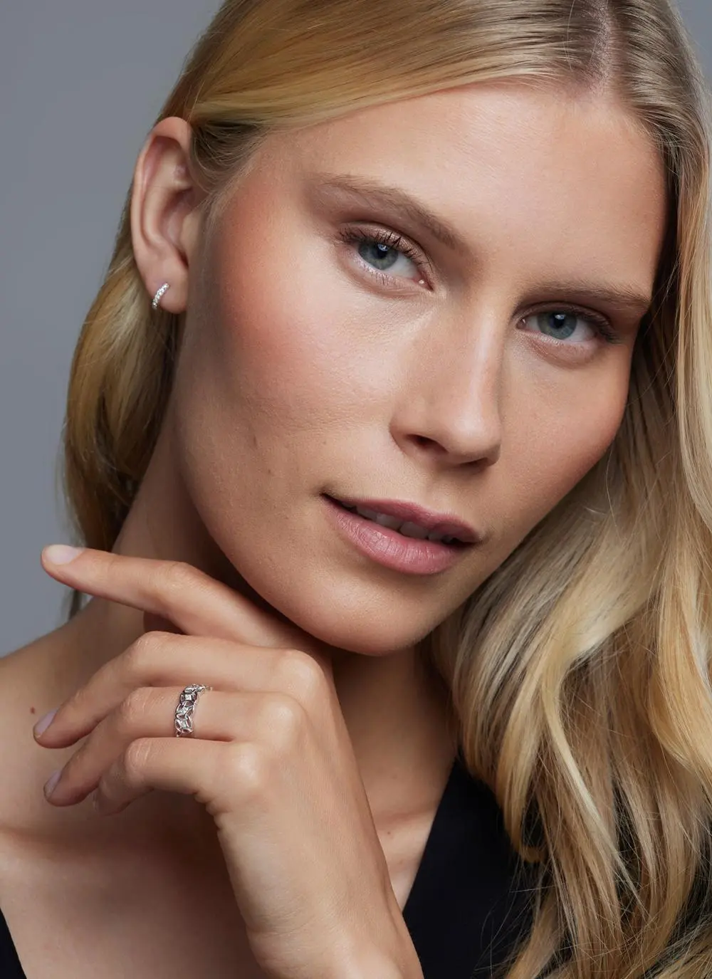 14ct White Gold Diamond Trinity Knot Ring