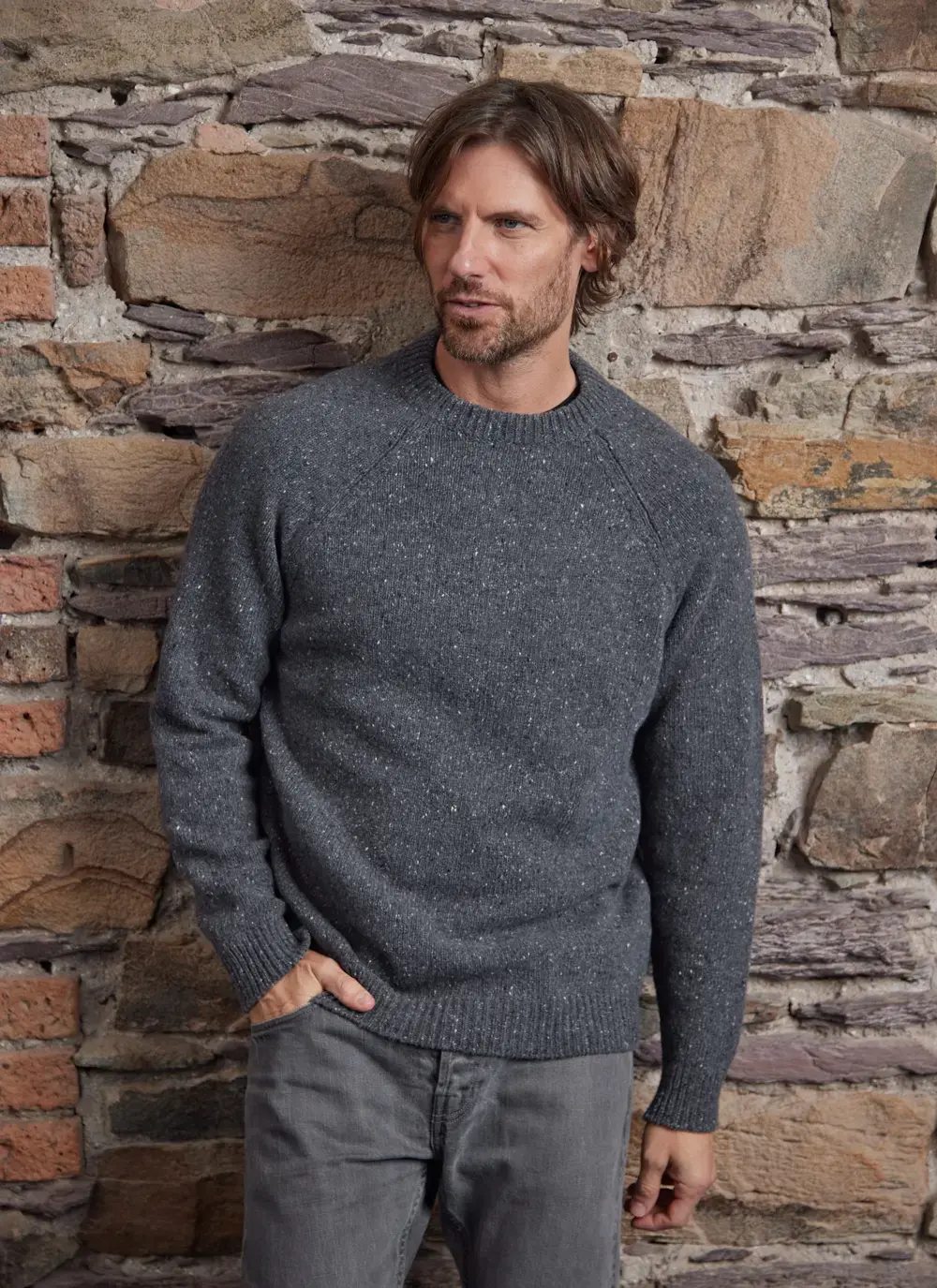Aidan Wool Cashmere Tweed Crew