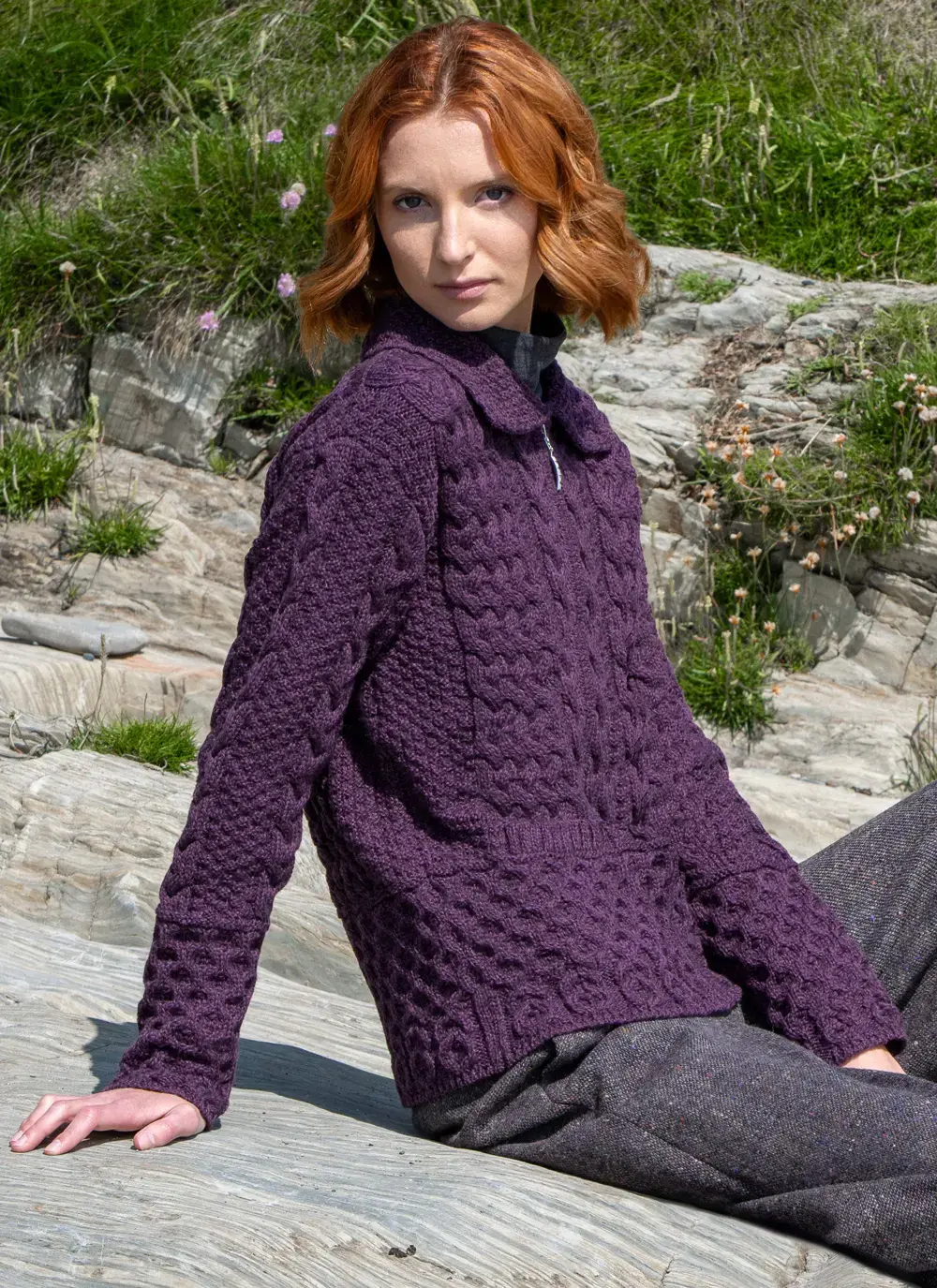Grace Full Zip Aran Cardigan