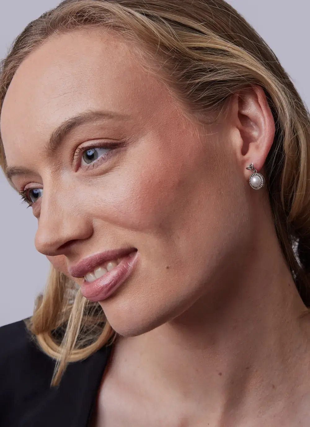 Sterling Silver Trinity Knot Marcasite & Pearl Earrings