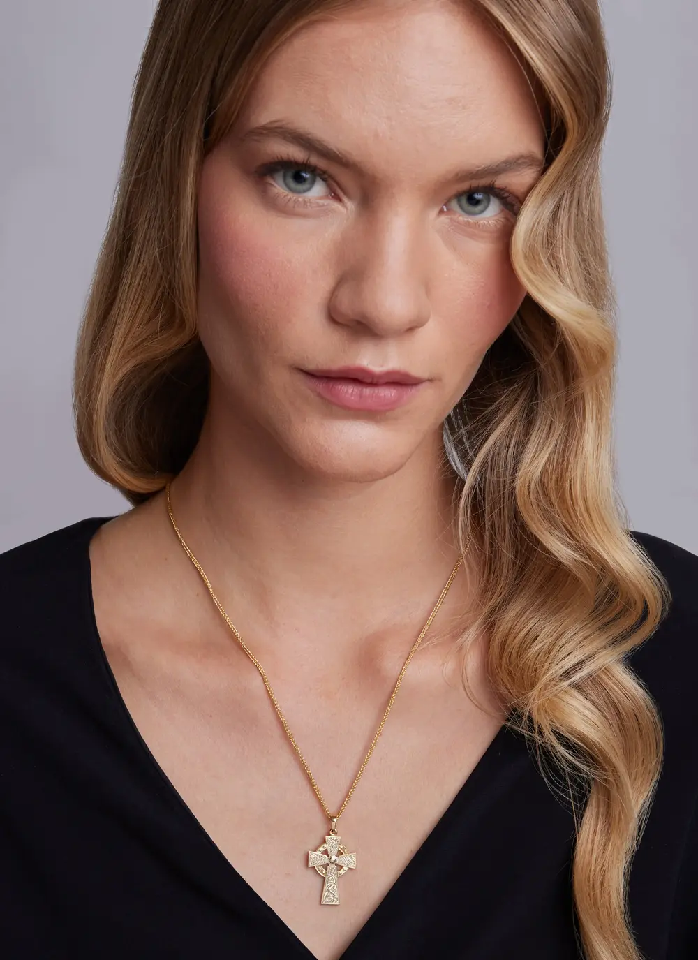 14ct Gold Vermeil Celtic Warrior Cross Pendant