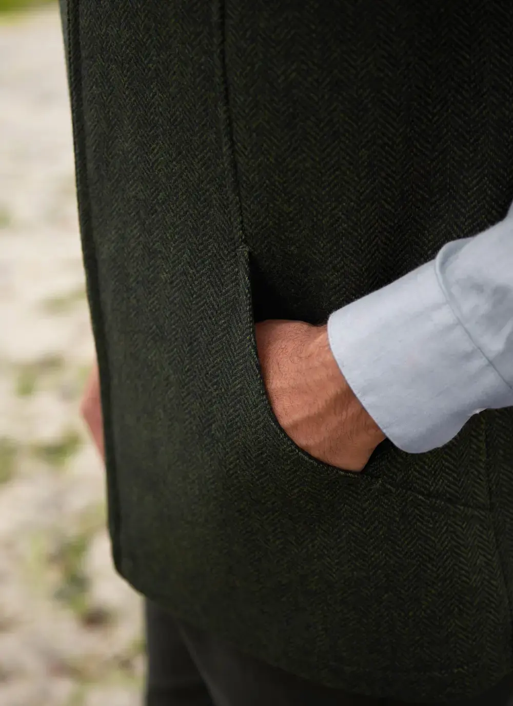 James Full Zip Tweed Gilet