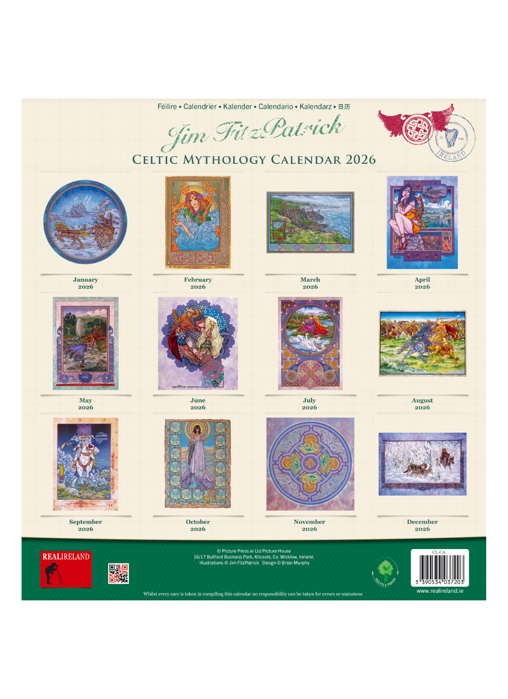 Celtic Mythology 2026 Calendar