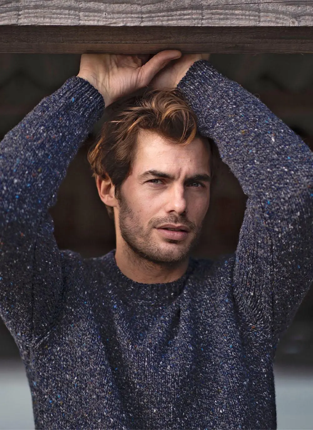 Fisherman Donegal Fleck Crew Neck Sweater