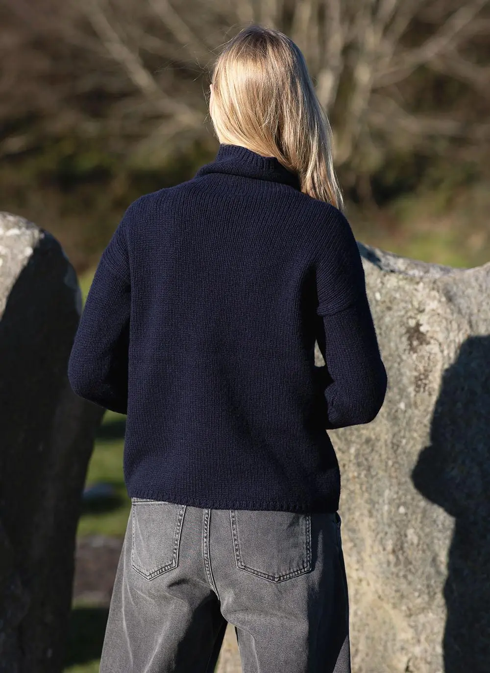 Fisherman Funnel Neck Slouchy Sweater