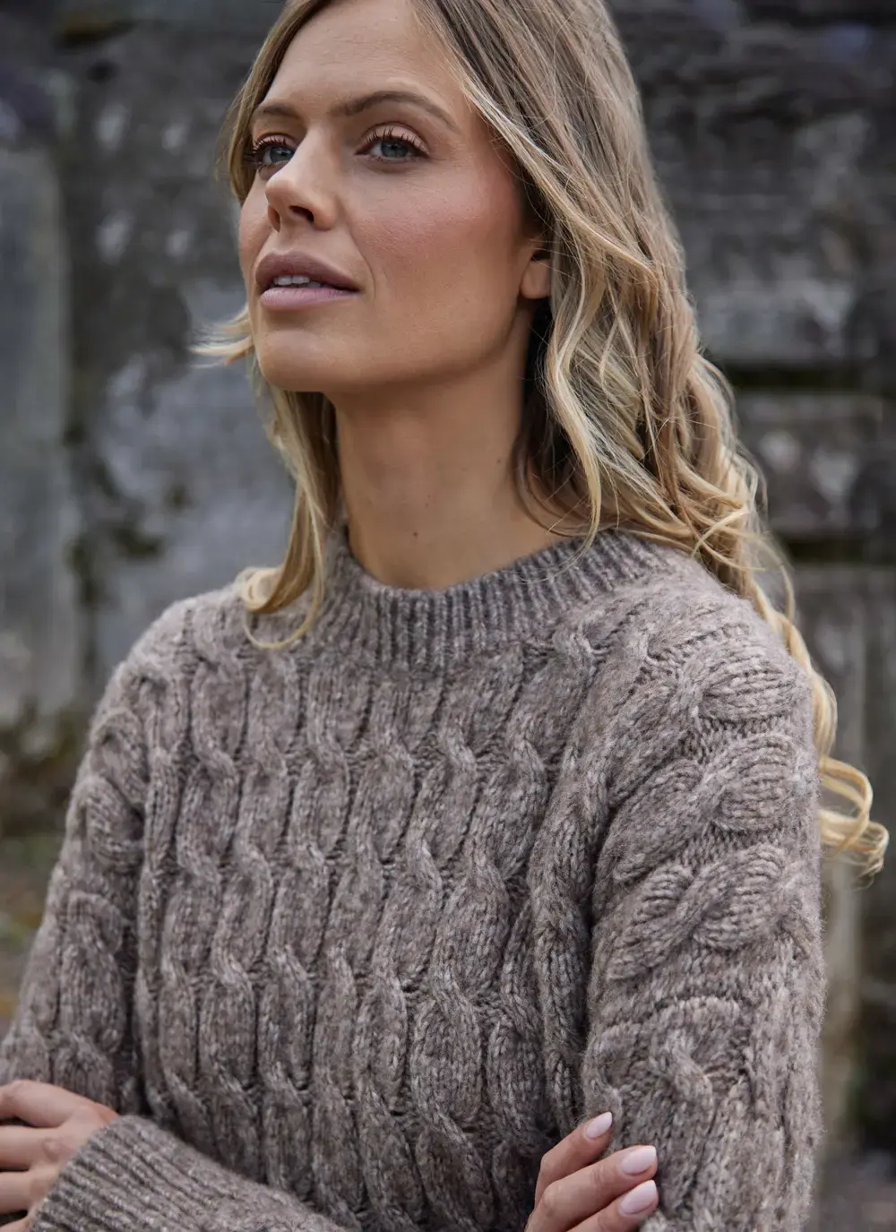 Fisherman Alpaca Cable Crew Sweater