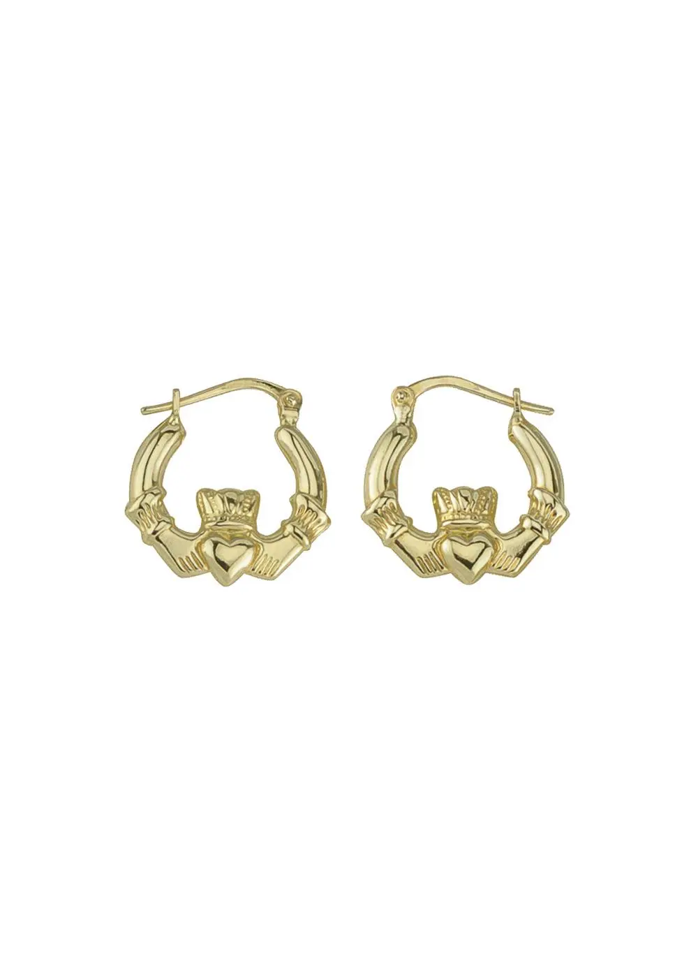 14ct Gold Claddagh Creole Earrings
