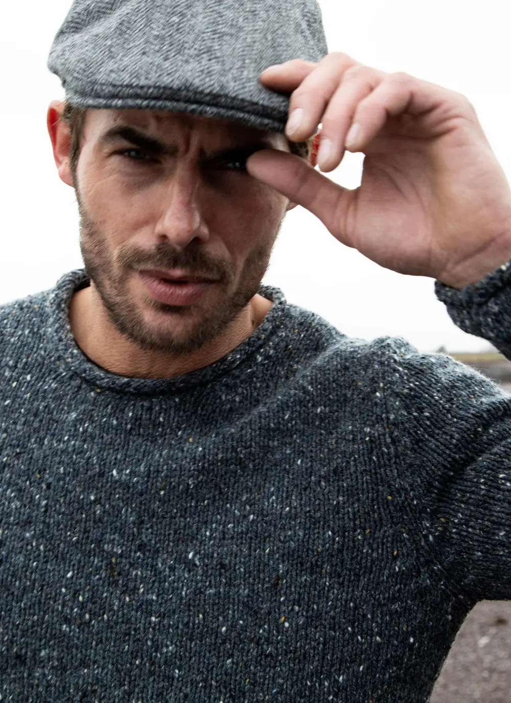 Fisherman Donegal Fleck Roll Neck Sweater