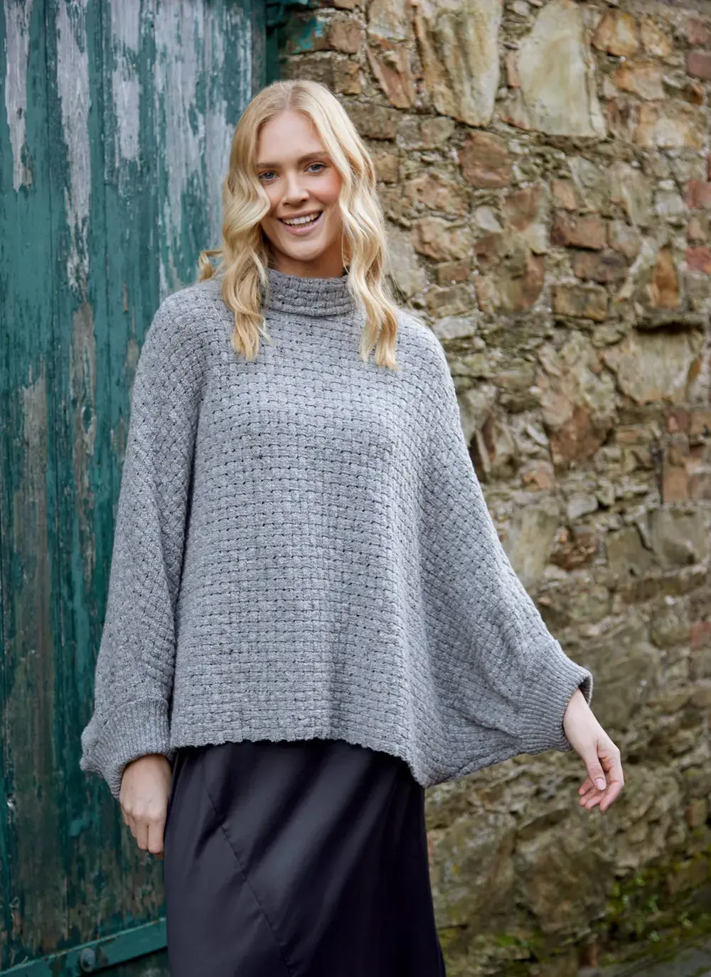 Merino Basketweave Poncho