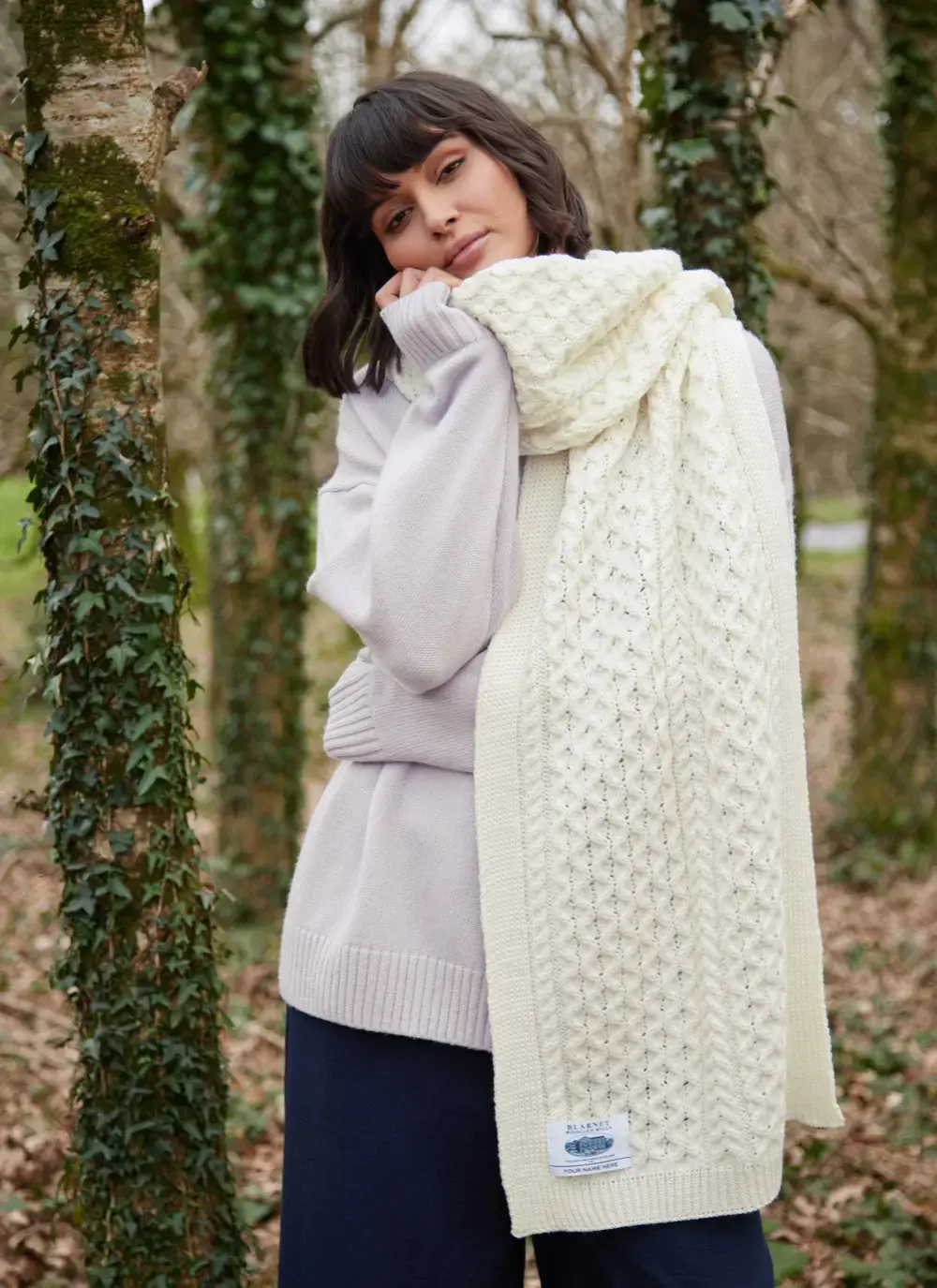 Personalized Aran Blanket Scarf