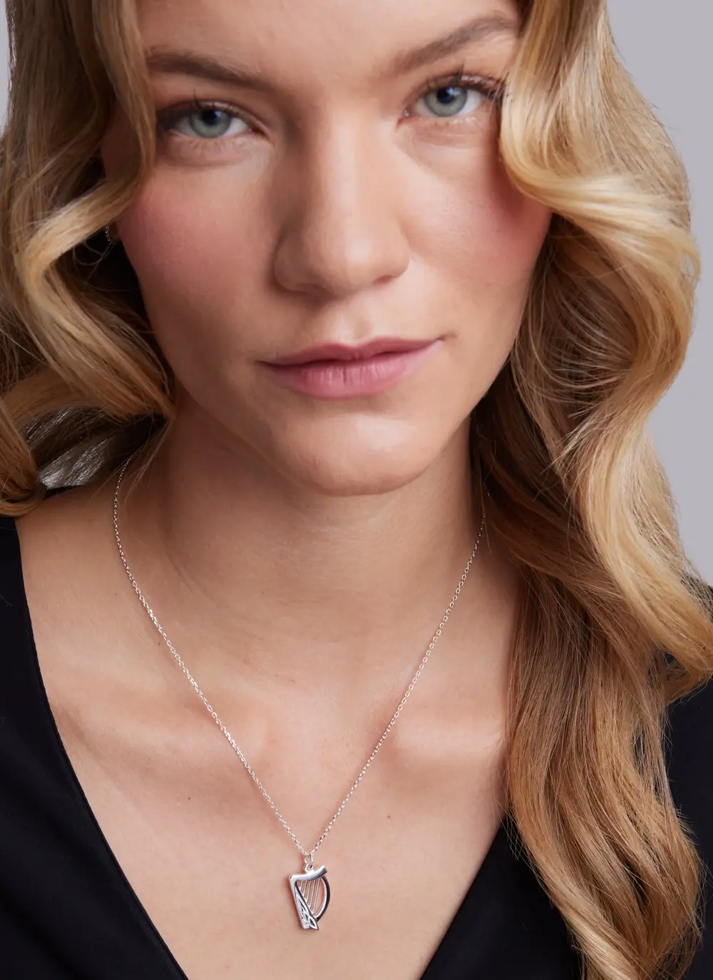 Sterling Silver Irish Harp Pendant