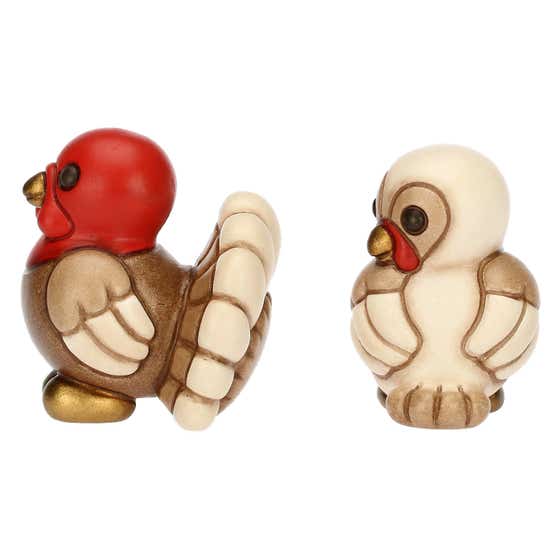 Presepe Cla&szlig;ico set of 2 ceramic turkeys