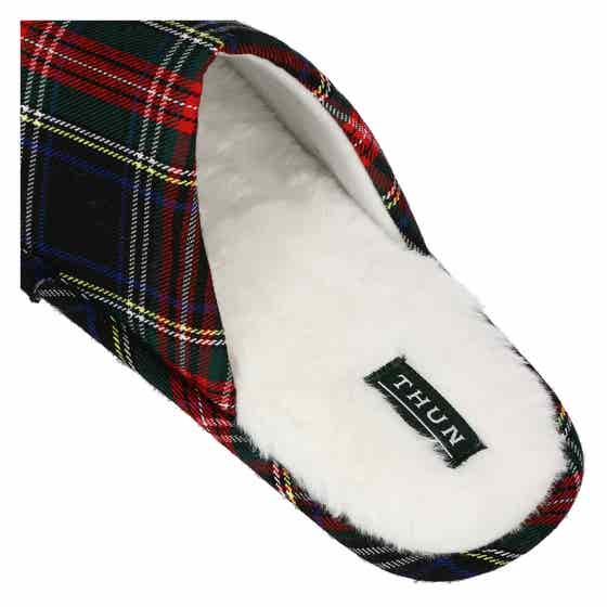 Tartan slippers with moustache, for him - 42/43