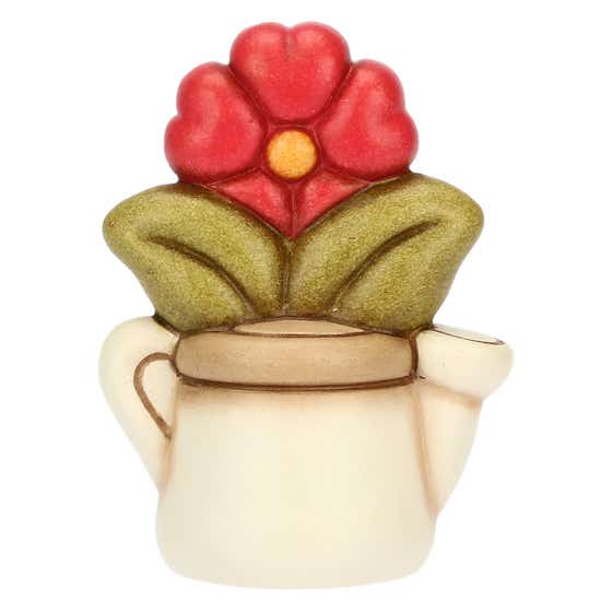 Mini ceramic watering can with primrose
