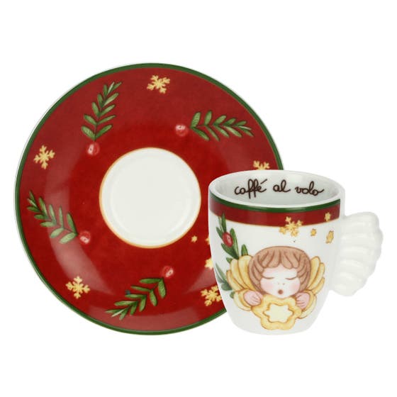 Sorprese di Natale set of 2 porcelain espre&szlig;o cups and sugar bowl