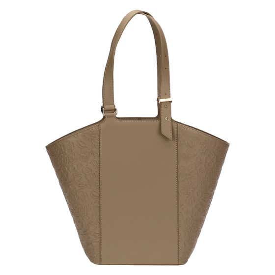 Taupe sail-shaped Prestige shopping bag