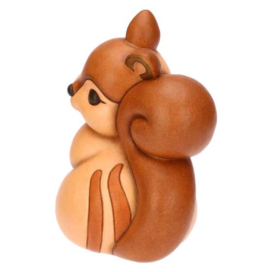 Diva Squirrel with Ceramic Pine Cone, Large