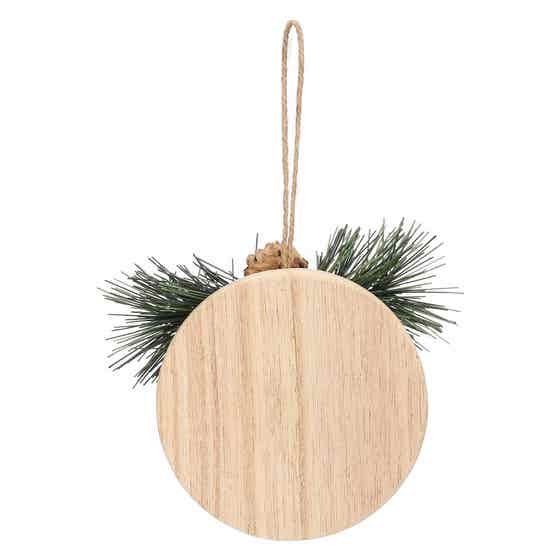 Set of 3 round wooden Christmas decorations