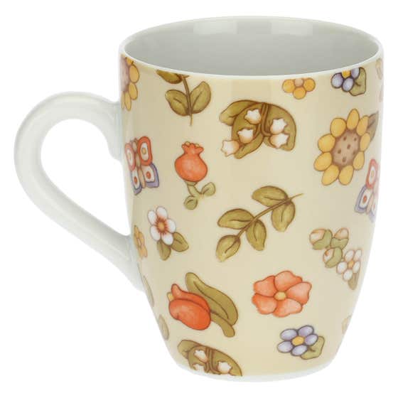 Country mug with flowers and sunflowers