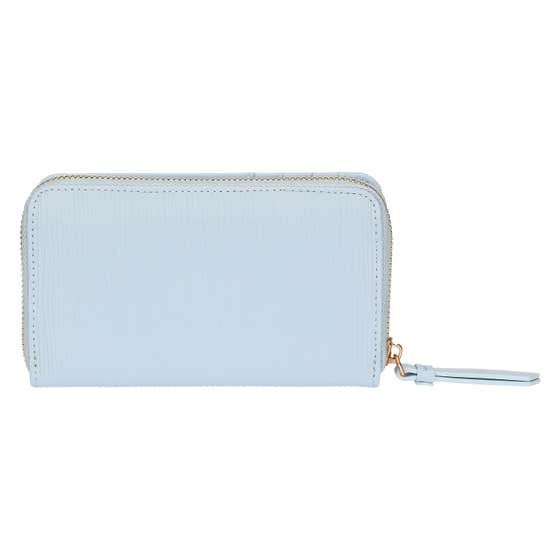 Medium eco-leather wallet, light blue