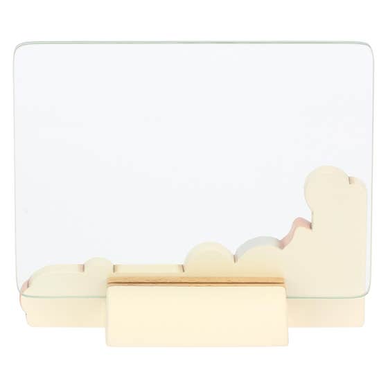 Ceramic and gla&szlig; pinwheel and ladybug photo frame with hand cast