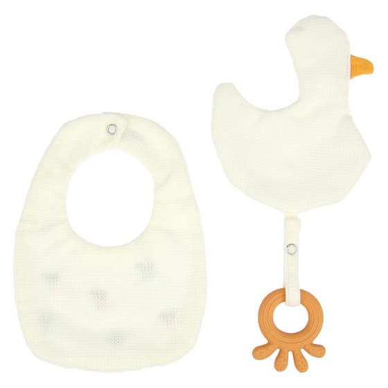 Set of 2 bibs and teething acce&szlig;ory