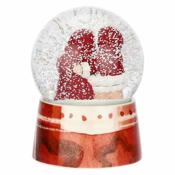 Snow globe with Santa and Mrs. Claus, large