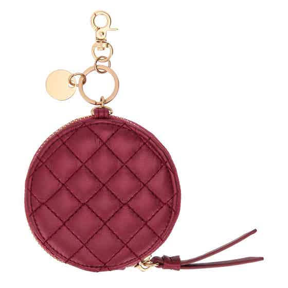 Round zip keychain, cherry
