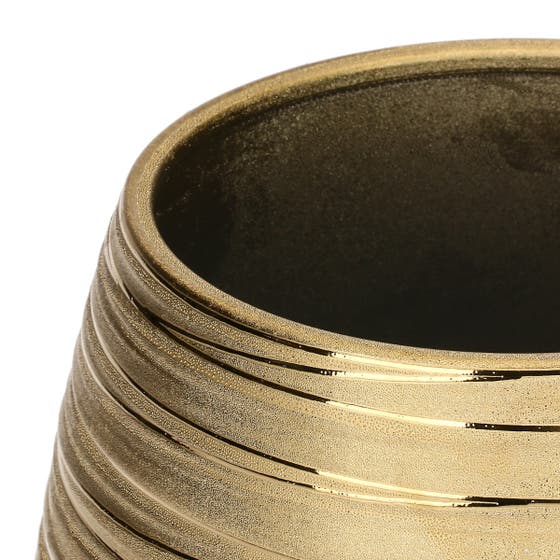 Large gold ceramic cachepot
