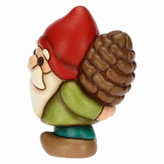 Bosco Magico ceramic Oliver the Gnome with pine cone