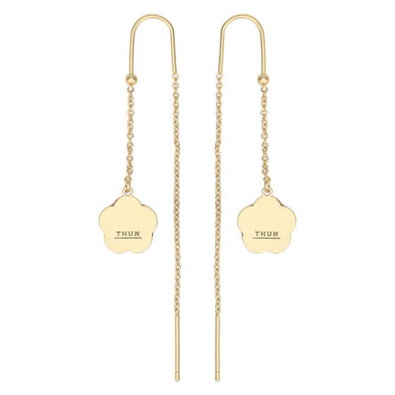 Drop earrings with flower