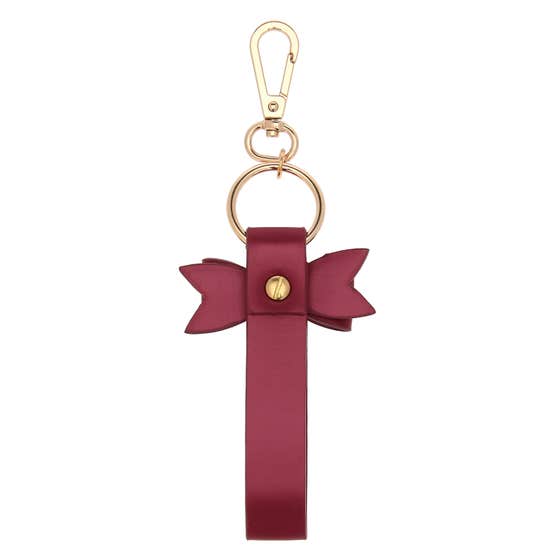 Faux Leather Bow Bag Charm