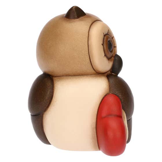 Lucky Owl with Ceramic Heart, Medium