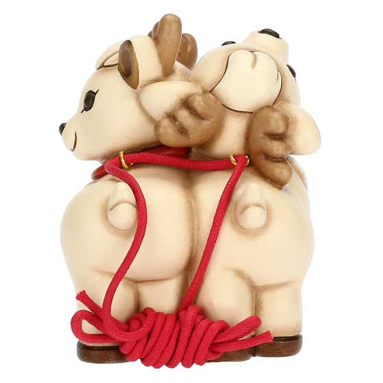 Ceramic pair of Robin Reindeer for modular sleigh