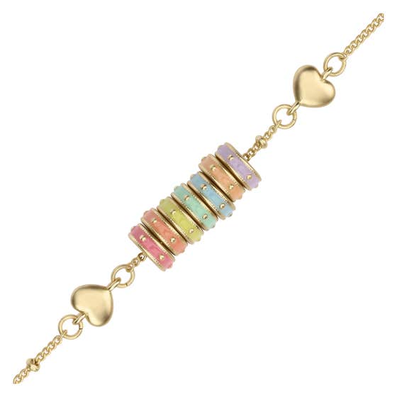 Bracelet with enamelled rings