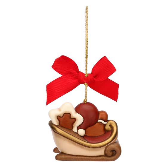 Large modular ceramic sleigh Christmas decoration